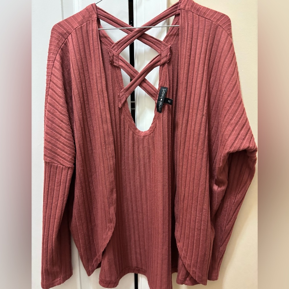 Derek heart small open front cardigan mauve